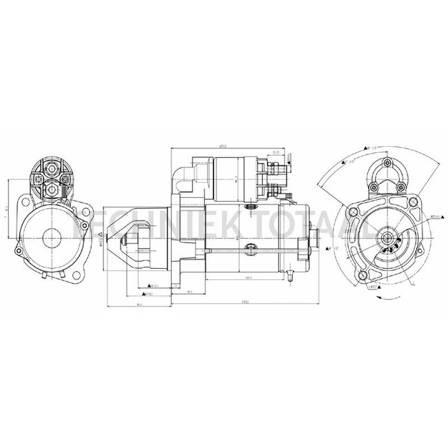 HELLA Startmotor 12 V, 3,0 kW, 11 tanden, rechtsdraaiend, montage Ø 89 mm