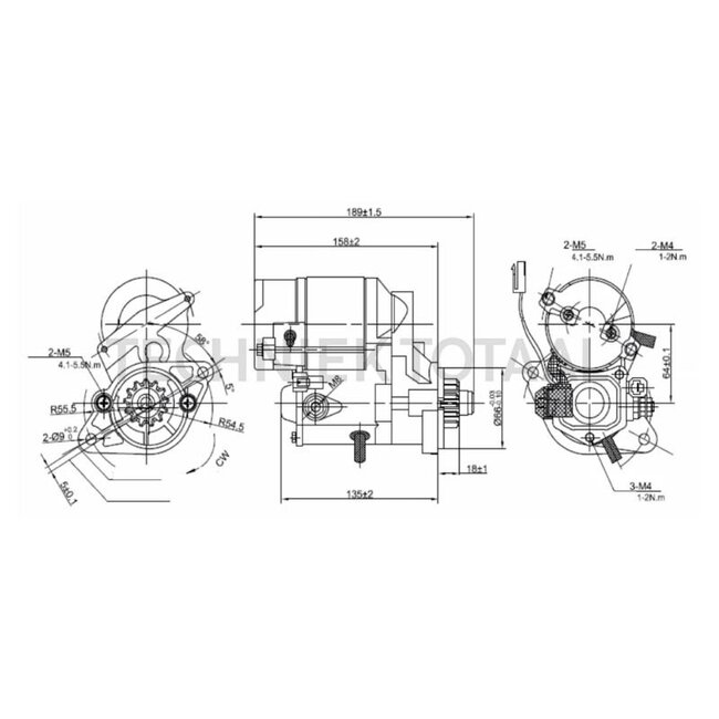 HELLA Anlasser 12 V, 1,4 kW, 13 Zähne, Montage Ø 66 mm, rechtsdrehend