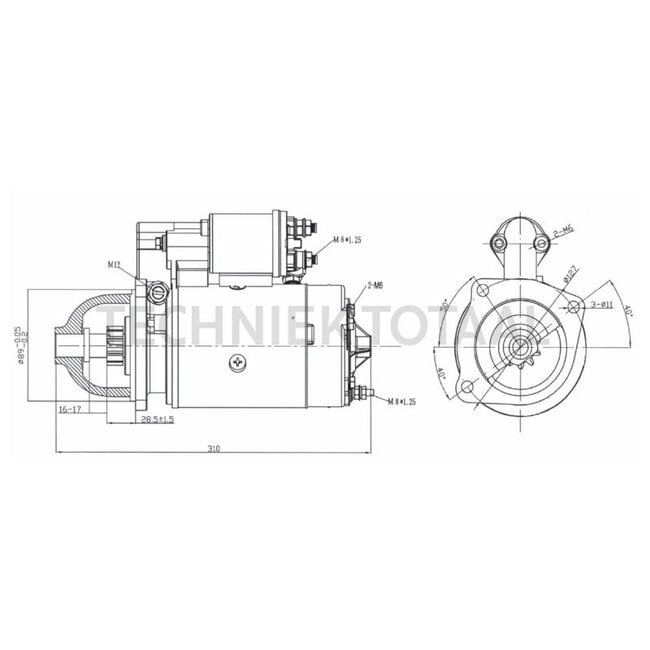 HELLA Anlasser 12 V, 2,8 kW, 10 Zähne, Flanschmaß 89 mm, rechtsdrehend