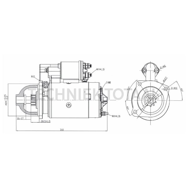 HELLA Startmotor 12 V, 2,8 kW, 10 tanden, flensmaat 89 mm, rechtsdraaiend