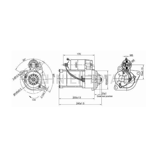 HELLA Anlasser 12 V, 2,7 kW, 13 Zähne, Montage Ø 100 mm, rechtsdrehend