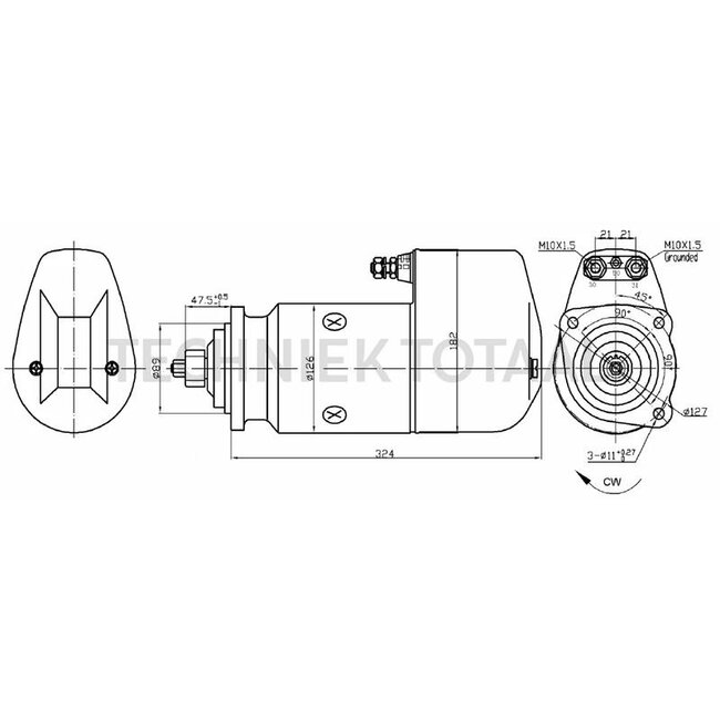 HELLA Anlasser 24 V, 5,4 kW, 9 Zähne, Ø 89 mm, rechtsdrehend