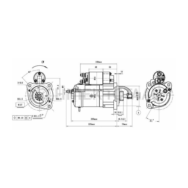 HELLA Anlasser 12 V, 3,0 kW, 10 Zähne, Ø 89 mm, rechtsdrehend