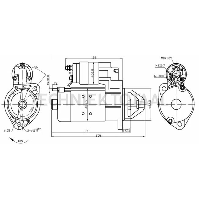 HELLA Anlasser 12 V, 2,3 kW, 9 Zähne, Montage Ø 83 mm, rechtsdrehend