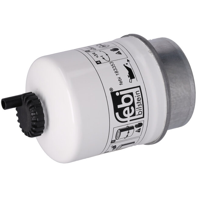 FEBI Fuel filter Ø 83,7 mm, inner Ø 22 mm, height 137 mm - 100-6374, 1383100, 206-6910, 32/925705, 26560145, 3542227701, 3780299M1