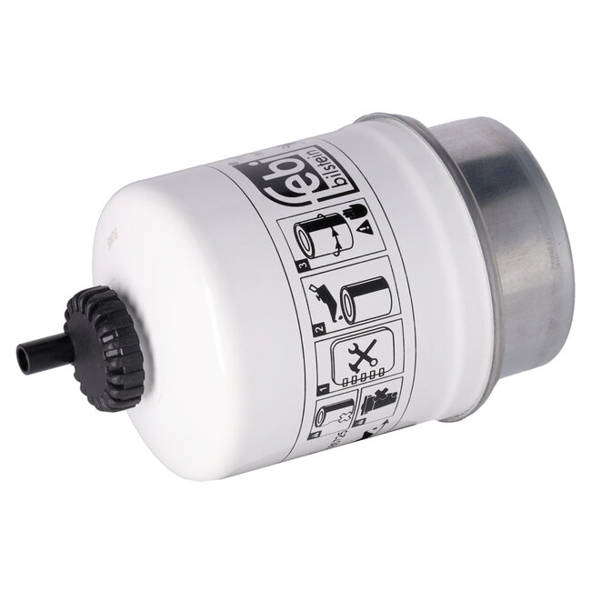 FEBI Fuel filter Ø 83,7 mm, inner Ø 22 mm, height 137 mm - 60 0502 330 6, RE64449, RE503254, RE50455, RE537928, RE58367, RE62418
