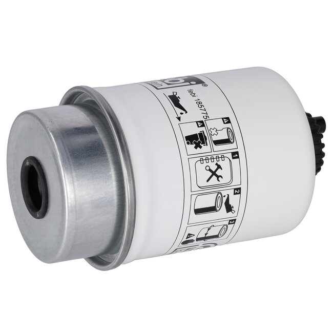 FEBI Kraftstofffilter Ø 83,7 mm, innen Ø 22 mm, Höhe 157 mm - 60 0502 022 0, RE53400, JXRE62419, RE26419, RE503198, RE522868, RE52987