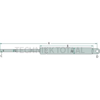 Stabilus Gasdruckdämpfer Motorhaube 820 N, 445 mm, Hub 179 mm