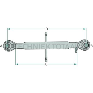 CBM Mechanische topstang draadspindel M24 x 2,5, 450 - 610 mm, cat. 1/1