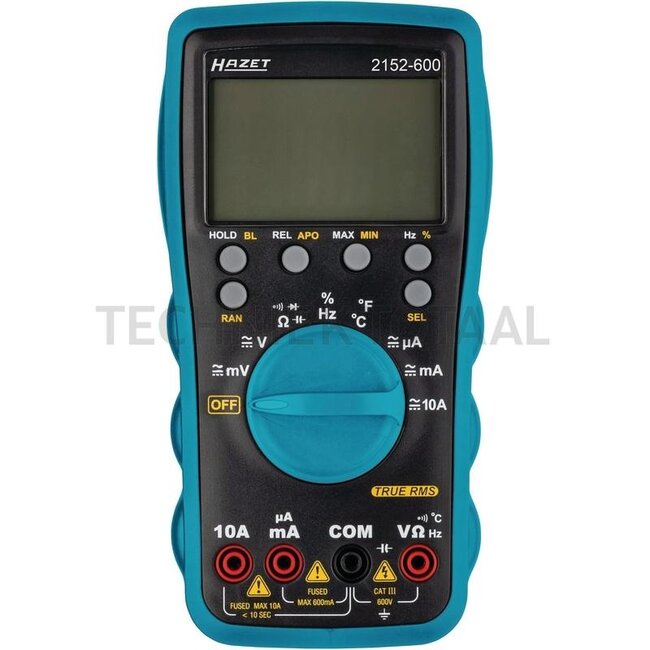 Hazet Multimeter Digital Kat III 600 V, 0 - 600 V, 0 - 10 A | 2152-600