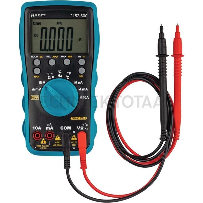 Hazet Multimeter Digital Kat III 600 V, 0 - 600 V, 0 - 10 A | 2152-600