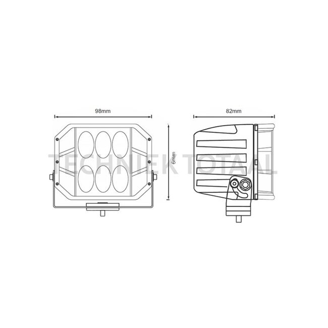 GRANIT Werklamp LED spot 30° 1800 lm, 36 W, 10 - 30 V, 98 x 76 x 82 mm