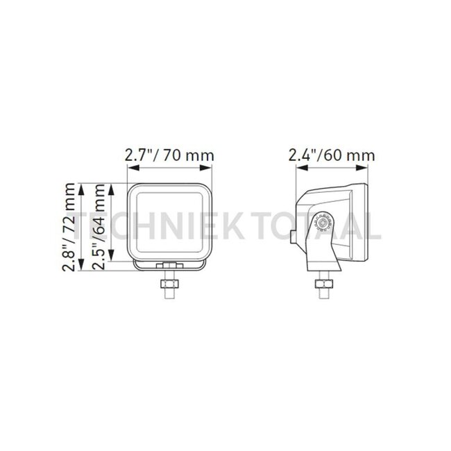 HELLA LED Cube 2,7 Zoll Beleuchtung nabije omgeving 20 W, 1400 lm | 1FA 358 176-841