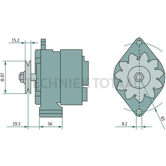GRANIT Generator 12 V, 200 A Riemenscheibe Ø 60 mm, 8 Rippen