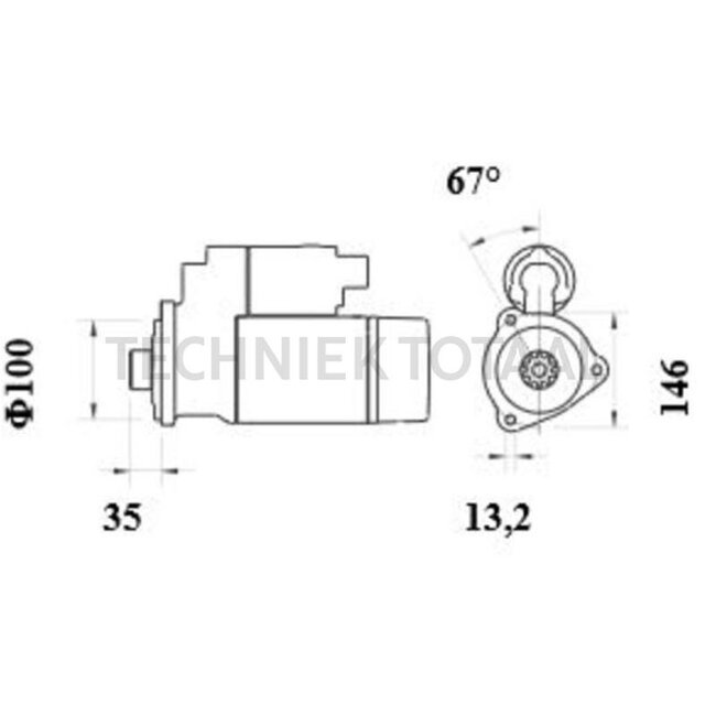 MAHLE Starter 24 V, 3,6 kW, 10 Zähne, Ø 100 mm | MS 1002