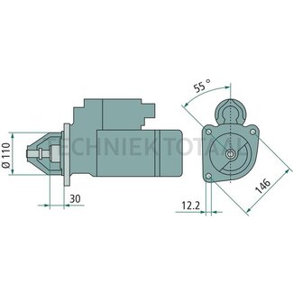 GRANIT Starter 24 V, 4 kW, 10 teeth, Ø 88,7 mm, mounting length 266 mm