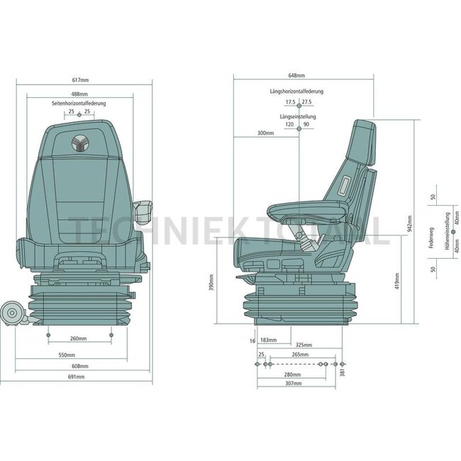 GRAMMER Trekkerzitting Maximo XT Evolution Active 550 mm Claas