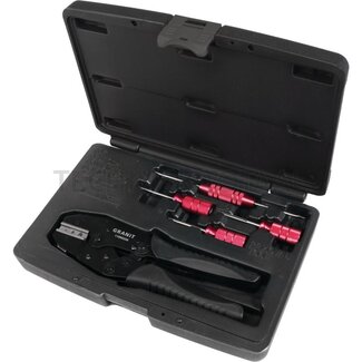 GRANIT BLACK EDITION Crimpzangen-Set DEUTSCH DT/DTP/DTM, Kontaktbaugröße 12/16/20-5-teilig