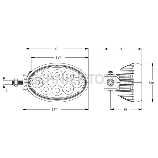 GRANIT Arbeitsscheinwerfer LED Fernscheinwerfer 4400 lm, 56 W, 10 - 30 V, 160 x 100 x 68 mm | 11995797, 3786668M93, 4272829M91, 84254565, 84254566