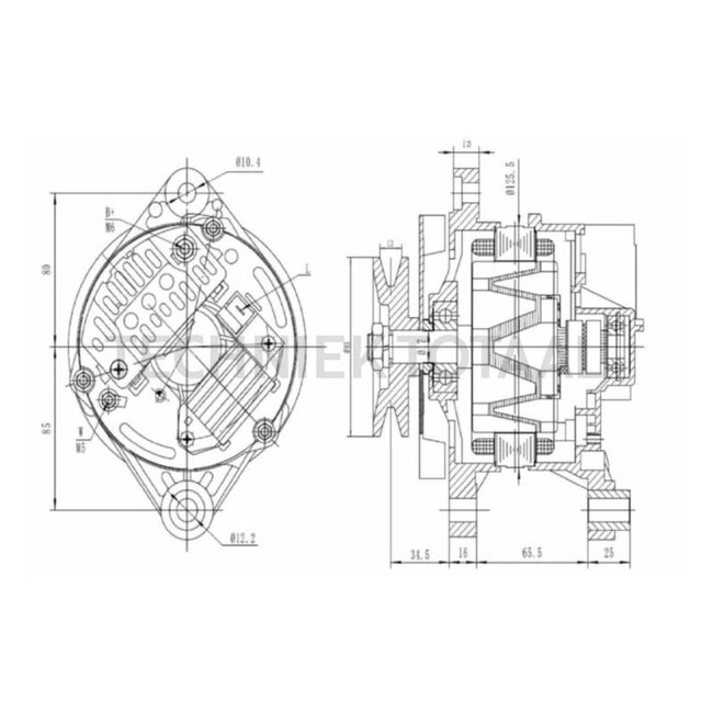 HELLA Alternator 14 V, 65 A, without belt pulley | 8EL 015 643-201, 2.9439.420.0/10, 2.9439.570.0, 294394000, 395250A1