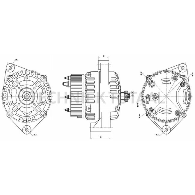 HELLA Alternator 14 V, 120 A Fendt, Valtra-Valmet | 8EL 015 643-021, V836666721