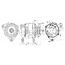 HELLA Generator 14 V, 65 A, zonder poelie Perkins AK 1004.40T | 8EL 015 643-041, 2871A306