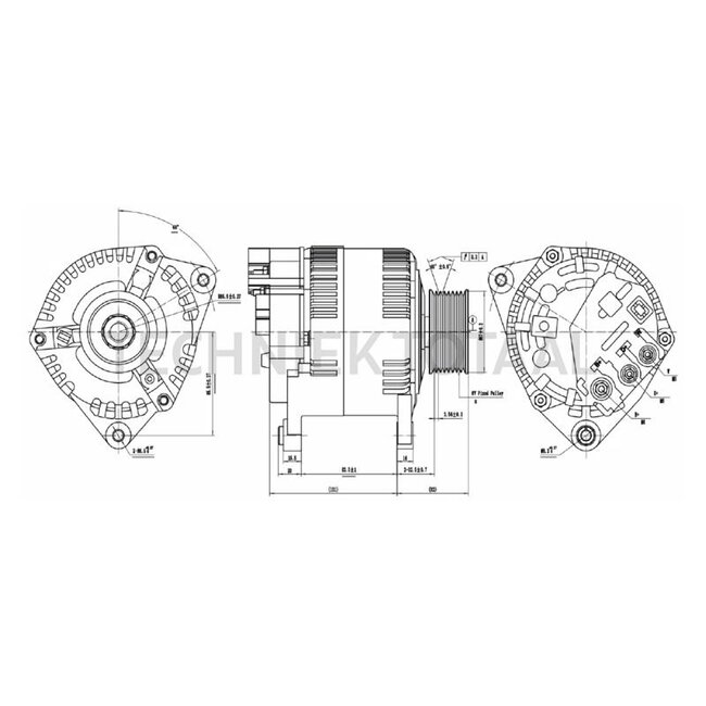 HELLA Generator 14 V, 120 A, Riemenscheibe Ø 67 mm, 8 Nuten | 8EL 015 643-051, 73401608, 82010242, 82014508, 82020011