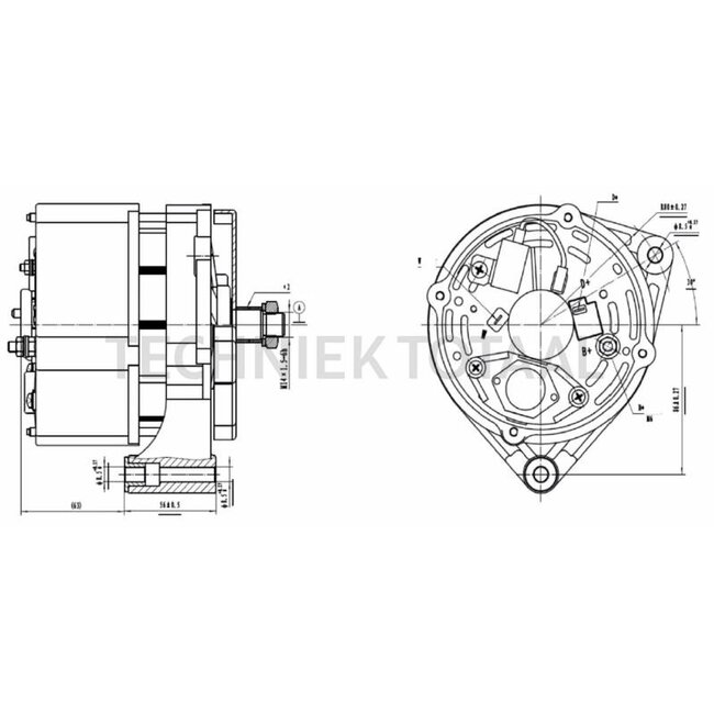 HELLA Generator 14 V, 55 A ohne Riemenscheibe Deutz-Fahr | 8EL 012 427-571, 01183852