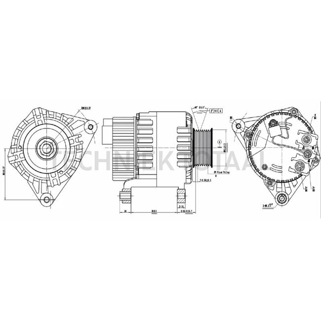 HELLA Alternator 14 V, 120 A, pulley Ø 61 mm, 8 grooves | 8EL 015 643-031, 84141452, 87652087