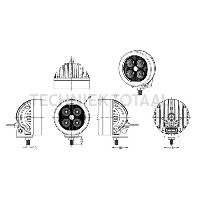 GRANIT Werklamp LED schijnwerper 40 W, 108 x 77 mm | 12220051, 2.8029.300.0, AL119291, AL150478, AL174341