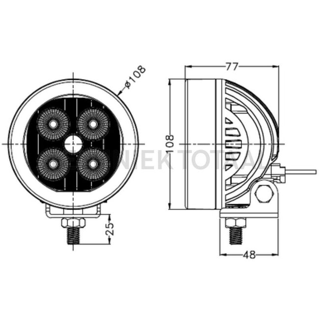 GRANIT Arbeitsscheinwerfer LED Flutlicht 40 W, 108 x 77 mm | 12220051, 2.8029.300.0, AL119291, AL150478, AL174341