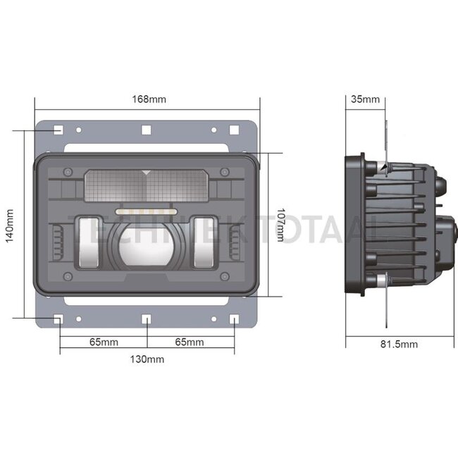 GRANIT Hauptscheinwerfer LED 12/24 V, 168 x 107 x 81,5 mm, H4 | 1-34-672-040, 1-34-672-050, 1693944M93, 3809346M91, 3824712M91