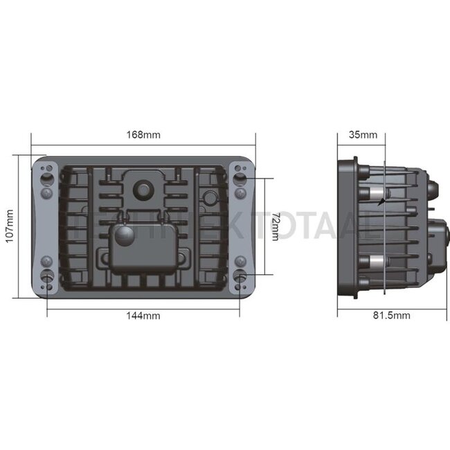 GRANIT Koplamp LED 12/24 V, 168 x 107 x 81,5 mm, H4 | 1-34-672-040, 1-34-672-050, 1693944M93, 3809346M91, 3824712M91