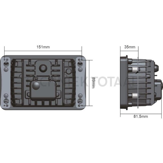 GRANIT Hauptscheinwerfer LED 12/24 V, 168 x 107 x 81,5 mm, H4 | 1-34-672-040, 1-34-672-050, 1693944M93, 3809346M91, 3824712M91