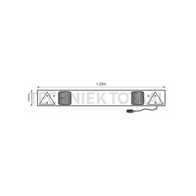 GRANIT Anhängerleuchte LED 12 - 24 V, 1220 x 139 mm, 16 LED's, IP66