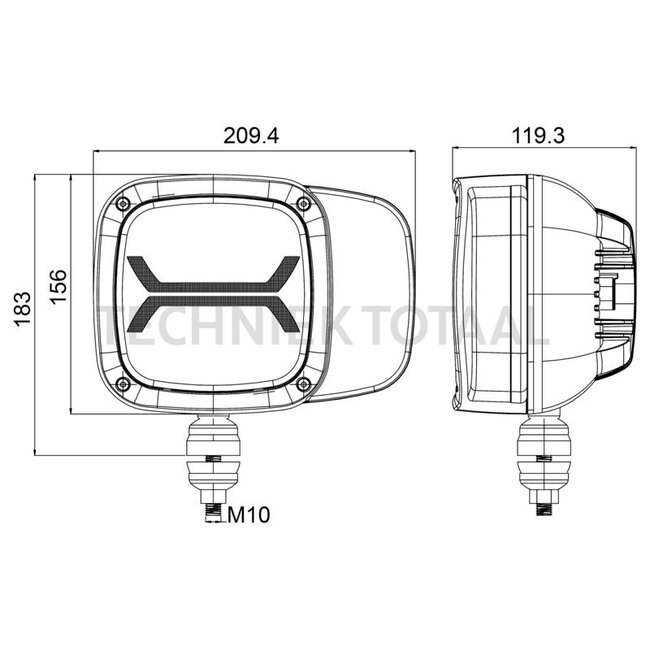 GRANIT Fahrscheinwerfer LED links beheizt 209 x 158 x 119 mm, 12 / 24 V, 6pin DT