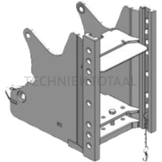 Scharmüller Trekhaakframe voor trekpendel, rail 330 mm, Dc 55 kN, Kioti grijs