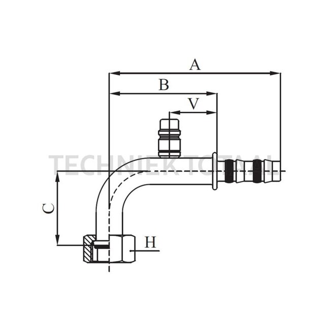 Manuli Kupplung 90° OR Innengewinde 7/8”-14-UNF LPV, Größe 16 DN22 | C47996-16-10