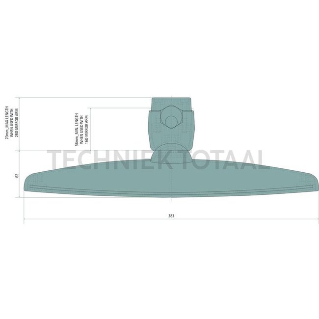 GRANIT Achteruitkijkspiegel 238 x 329 mm, radius 1800 mm, onverwarmd