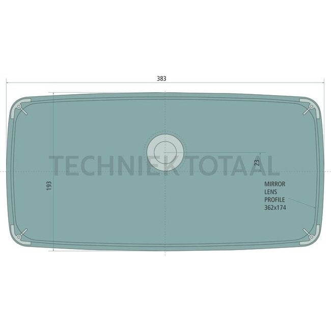 GRANIT Rear-view mirror 238 x 329 mm, radius 1800 mm, unheated