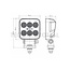 GRANIT Arbeitsscheinwerfer LED 36 W, 2938 lm, 12 / 24 V, 85 x 85 x 42 mm - 10 Stück