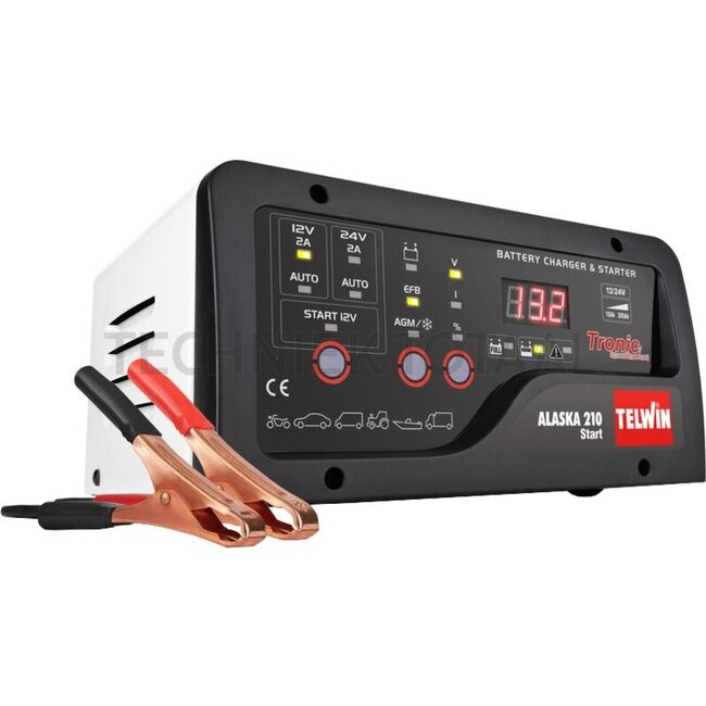 Telwin Batterieladegerät "Alaska 210 Start" 12 / 24 V, 25 / 12 A, 10 - 300 Ah | 807579