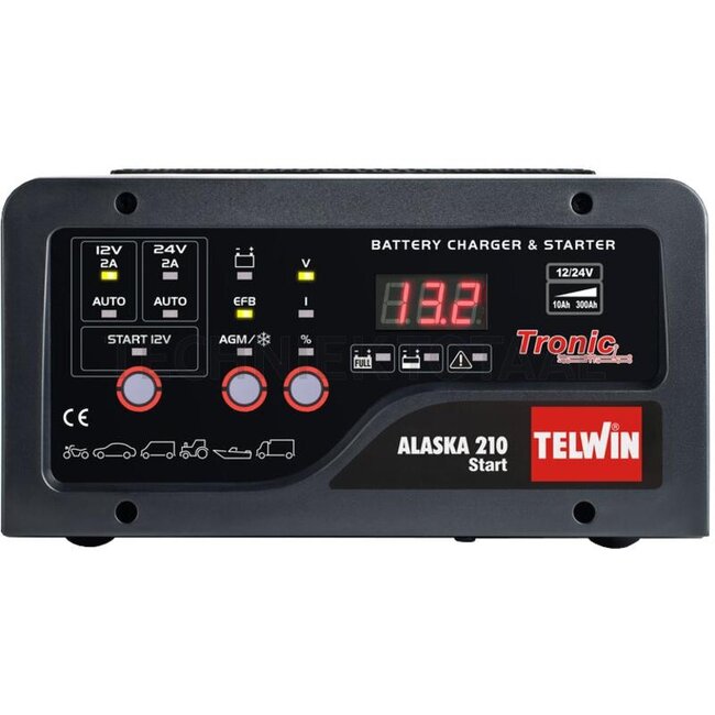 Telwin Batterieladegerät "Alaska 210 Start" 12 / 24 V, 25 / 12 A, 10 - 300 Ah | 807579