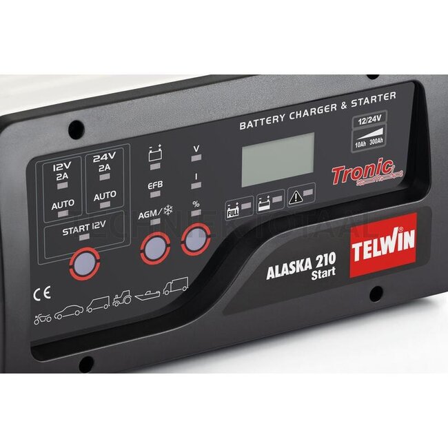 Telwin Batterieladegerät "Alaska 210 Start" 12 / 24 V, 25 / 12 A, 10 - 300 Ah | 807579