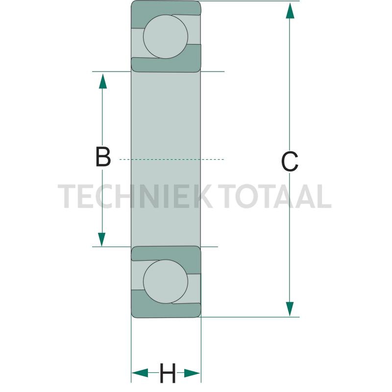 Binnenste wiellager 38,10 x 72,10 mm Fendt F 250 GT, foto 2 van 2