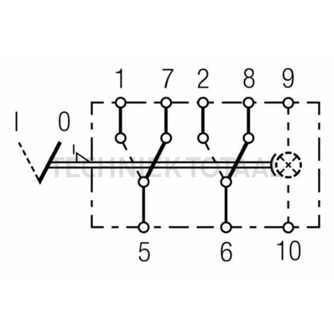 GRANIT Rastschalter kipbediening I-0, 4 Anschlüsse, 12 / 24 V
