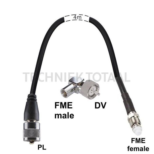 GRANIT PL-Kabel nach FME 4 m, incl. FME nach DV Adapterstecker