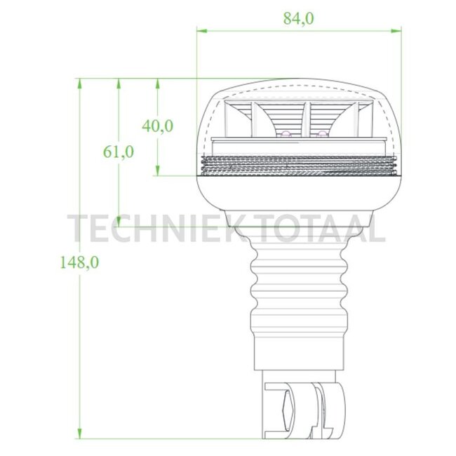 GRANIT Rundumleuchte, LED 30 W, Ø 84 mm, Höhe 148 mm, Steckstift - 20 Stück