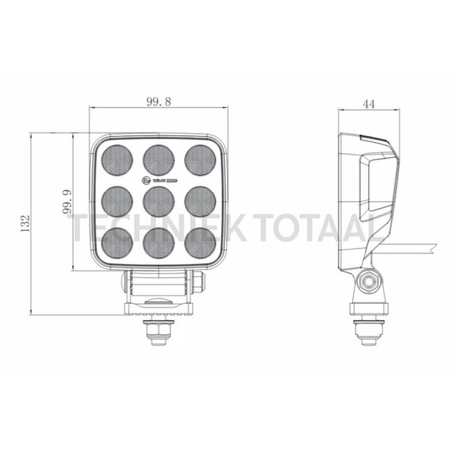 GRANIT Arbeitsscheinwerfer LED Fernscheinwerfer 4500 lm, 54 W, 10 - 30 V, 100 x 100 x 44 mm