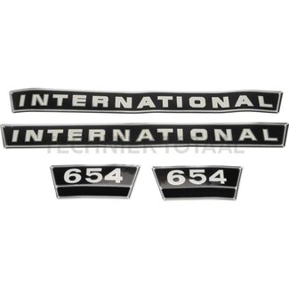 . Aufklebersatz Aluminium Frontgitter Case IH 654